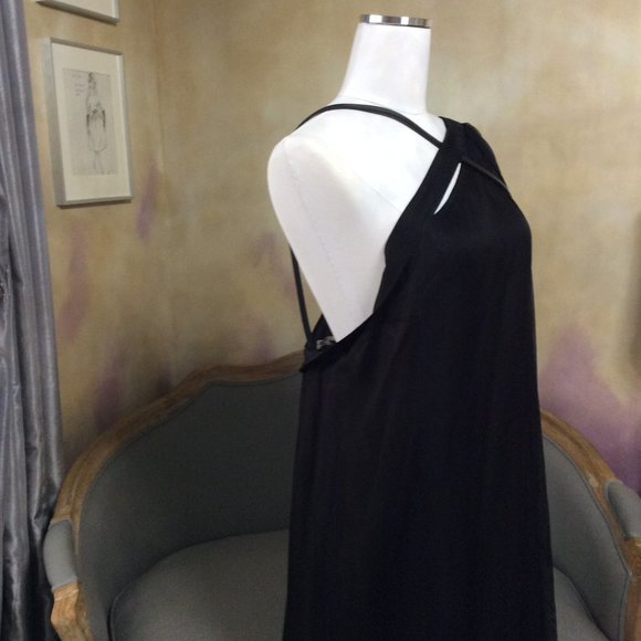 MaxStudio silk mesh chiffon one shoulder cocktail dress, size 6 - Picture 6 of 10